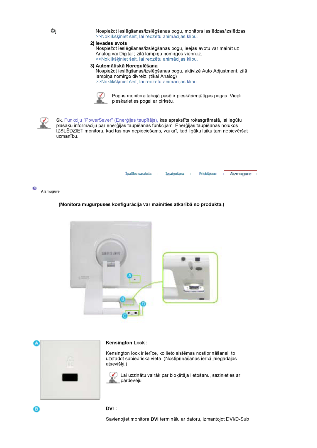 Samsung LS19MBXXFV/EDC, LS19MBPXFV/EDC, LS19MBPXHV/EDC, LS19MBXXHV/EDC manual Ievades avots, Automātiskā Noregulēšana 