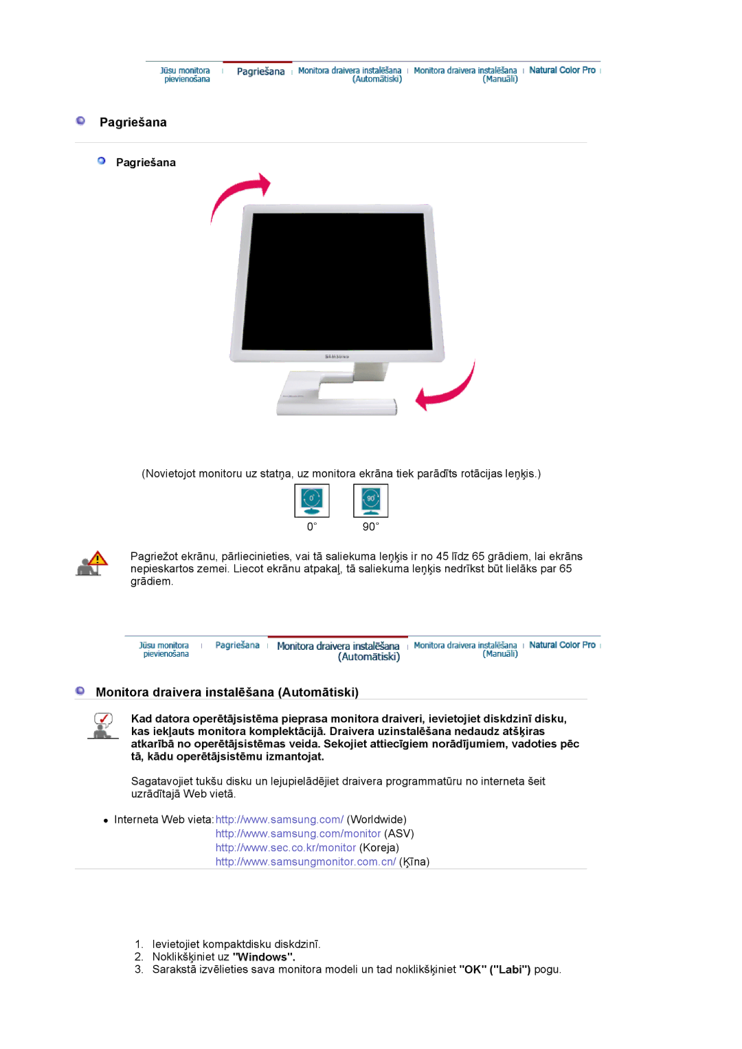 Samsung LS19MBPXFV/EDC, LS19MBXXFV/EDC, LS19MBPXHV/EDC, LS19MBXXHV/EDC manual Pagriešana 