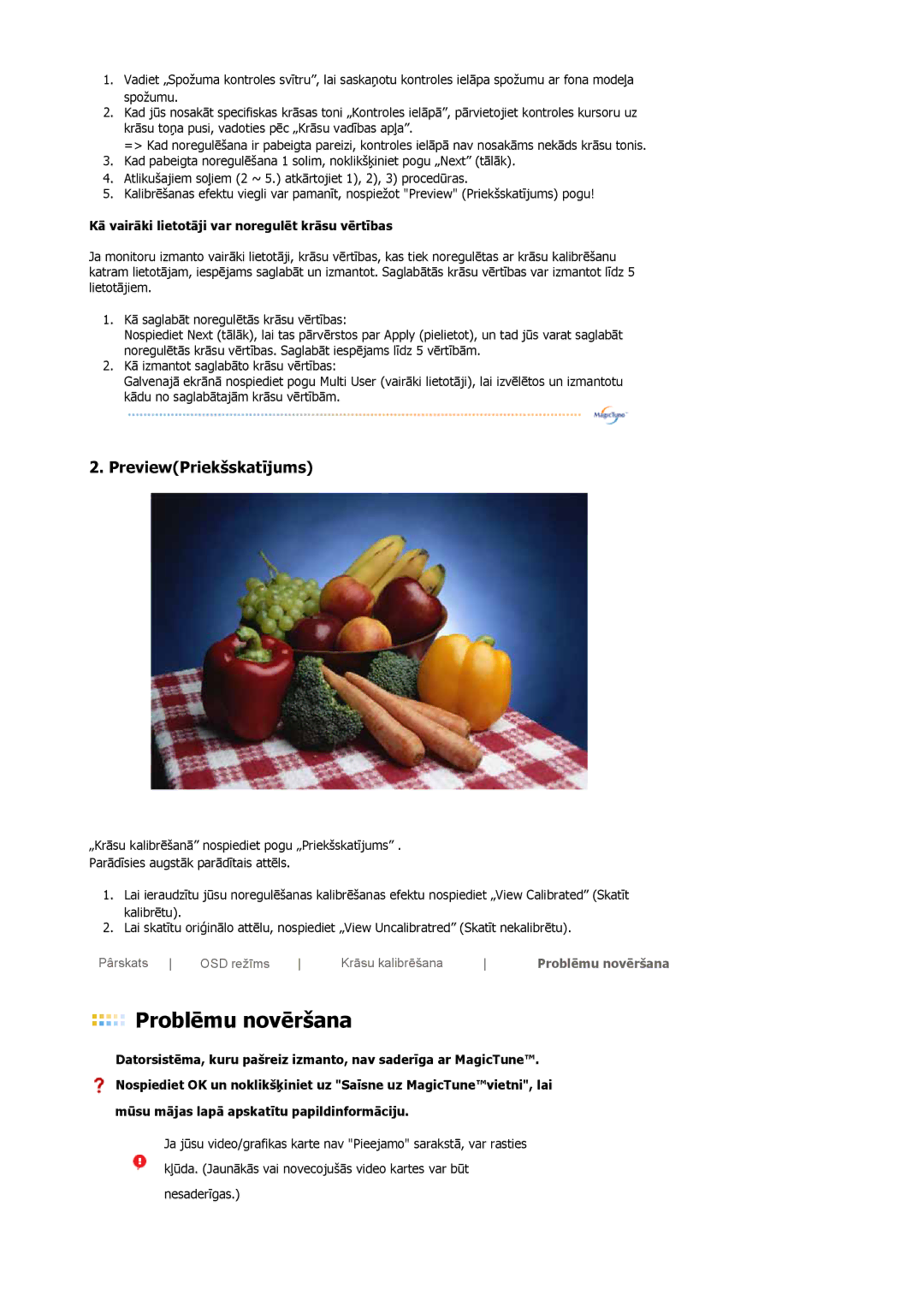 Samsung LS19MBXXFV/EDC, LS19MBPXFV/EDC manual Problēmu novēršana, Kā vairāki lietotāji var noregulēt krāsu vērtības 