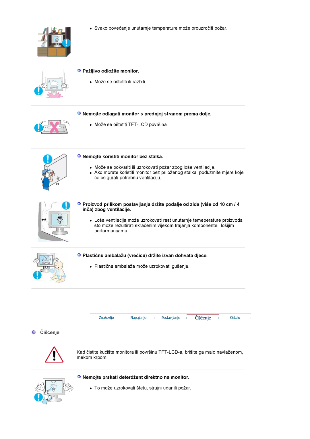 Samsung LS19MBXXFV/EDC, LS19MBPXFV/EDC, LS19MBPXHV/EDC, LS19MBXXHV/EDC manual Čišćenje 