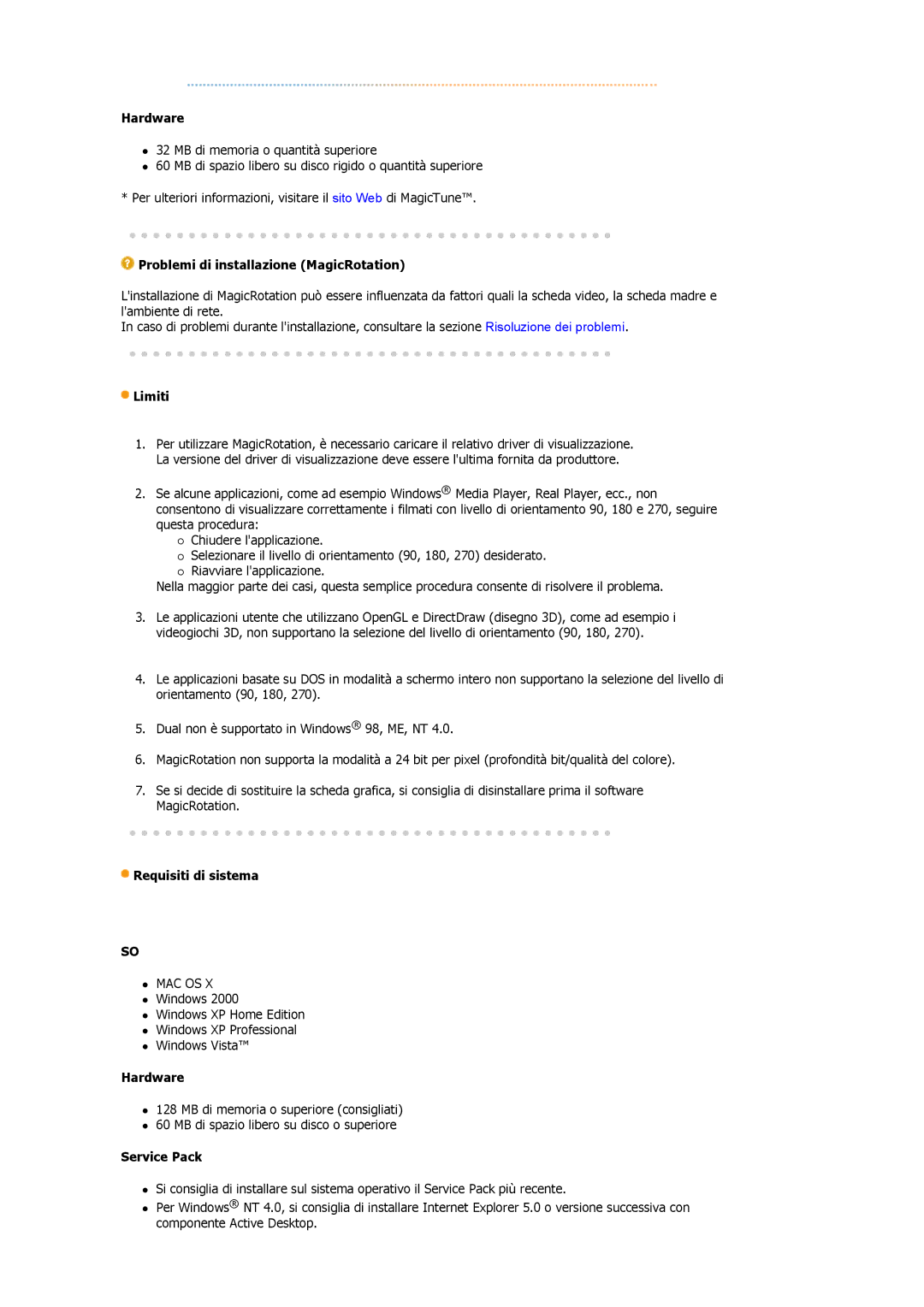 Samsung LS19MBXXHV/EDC, LS19MBXXFV/EDC, LS19MBPXHV/EDC manual Requisiti di sistema 