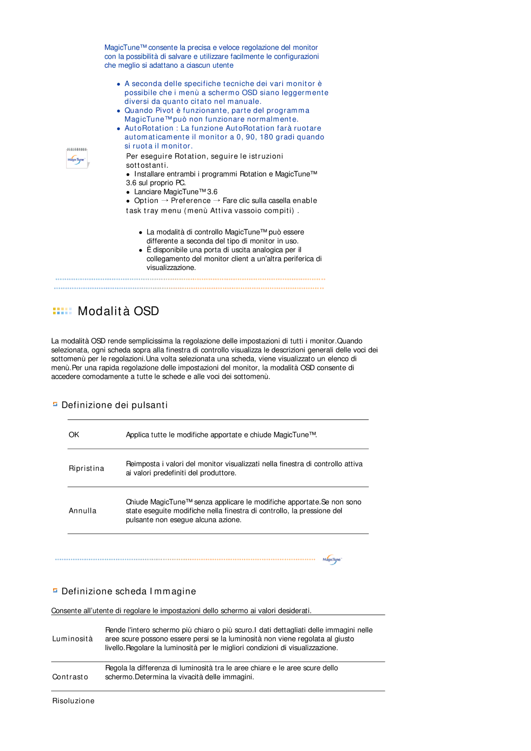 Samsung LS19MBXXFV/EDC, LS19MBPXHV/EDC, LS19MBXXHV/EDC manual Modalità OSD 