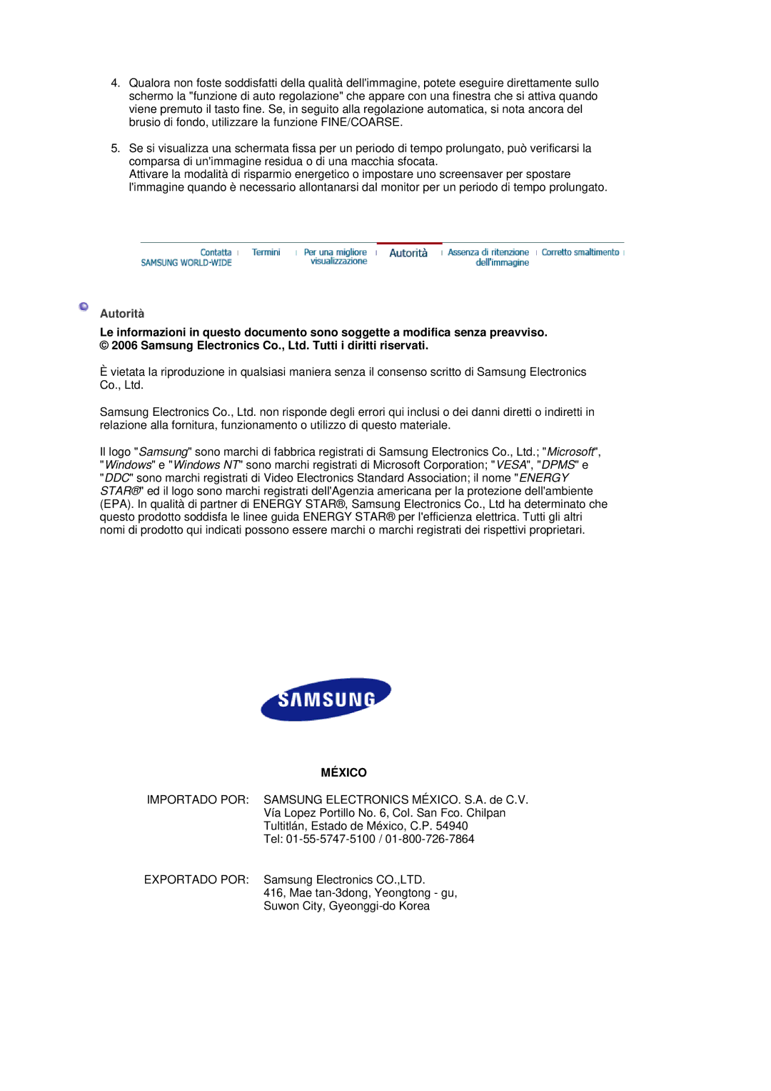 Samsung LS19MBXXFV/EDC, LS19MBPXHV/EDC, LS19MBXXHV/EDC manual México 