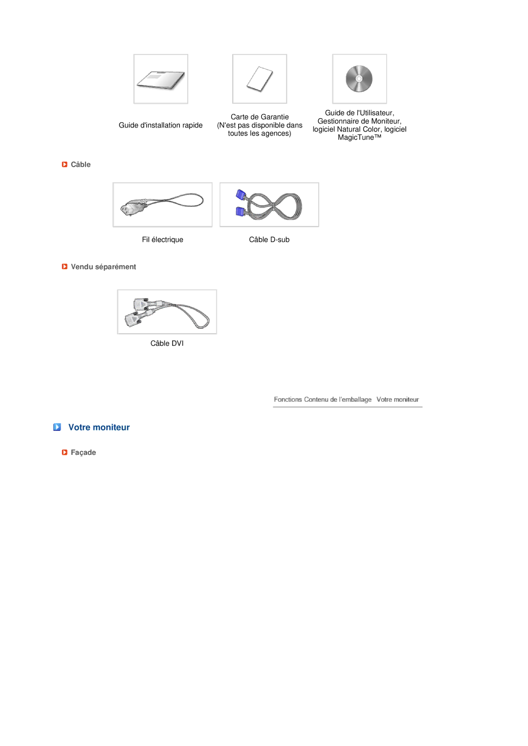 Samsung LS19MEDSBQ/EDC, LS17MEDSBQ/EDC manual Votre moniteur 