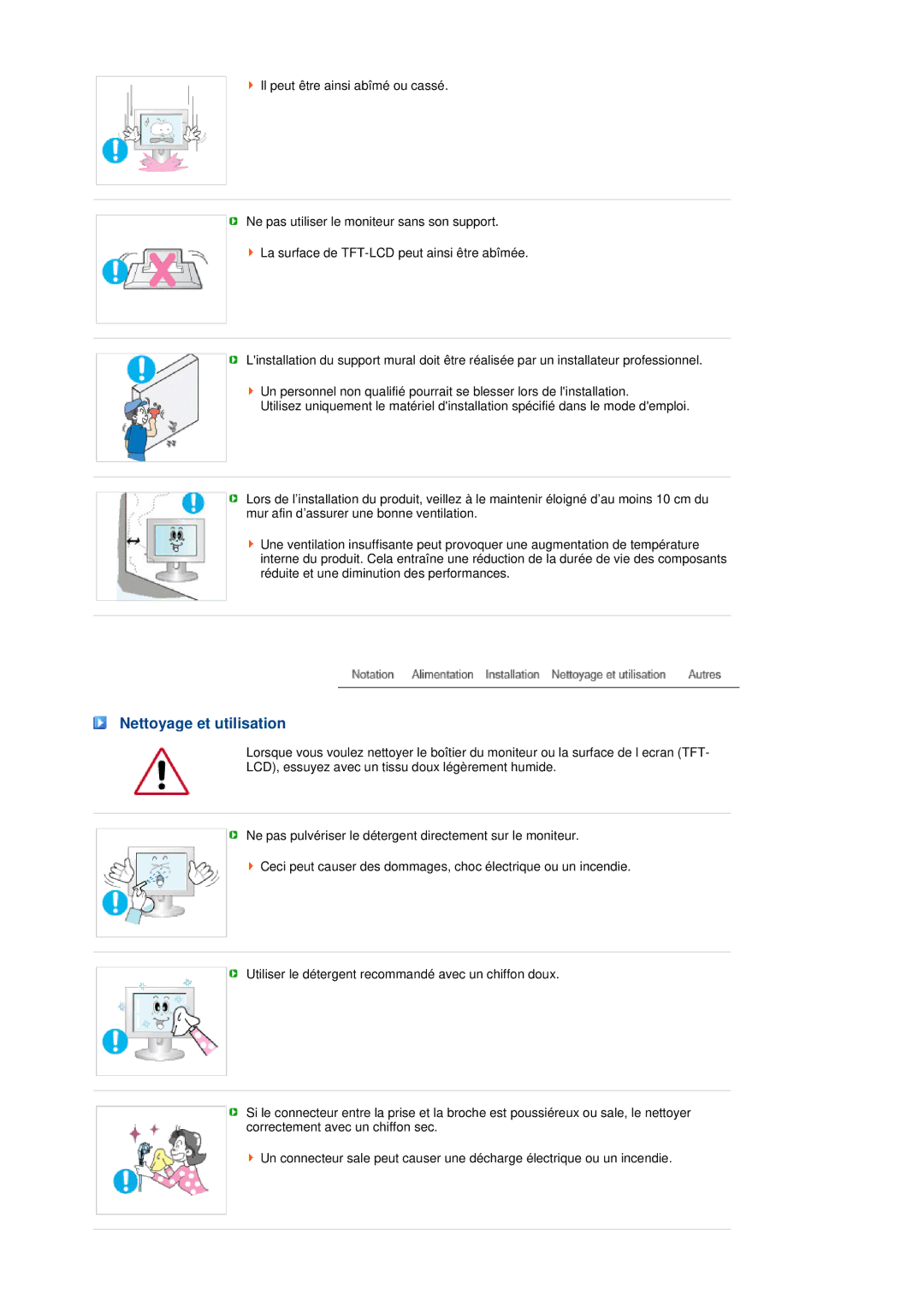 Samsung LS17MEDSBQ/EDC, LS19MEDSBQ/EDC manual Nettoyage et utilisation 