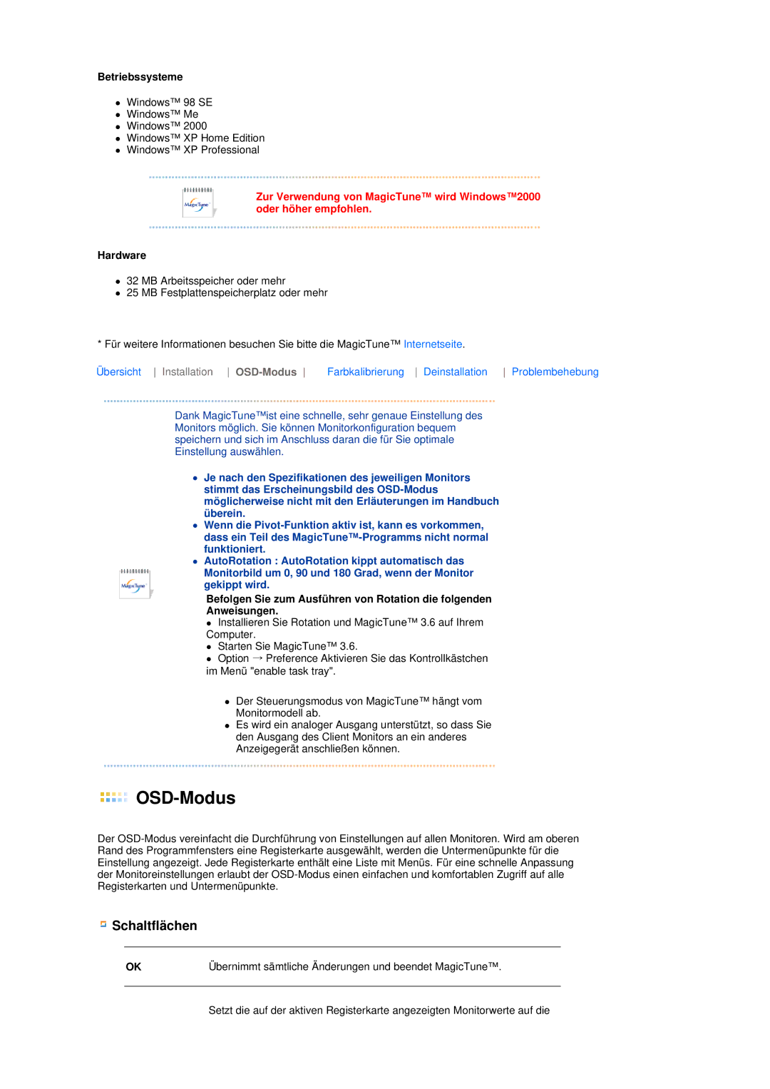 Samsung LS17MEDSBQ/EDC, LS19MEDSBQ/EDC manual OSD-Modus 