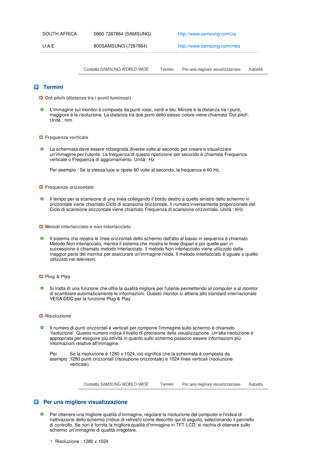 Samsung LS17MEDSBQ/EDC, LS19MEDSBQ/EDC manual Termini, Per una migliore visualizzazione 