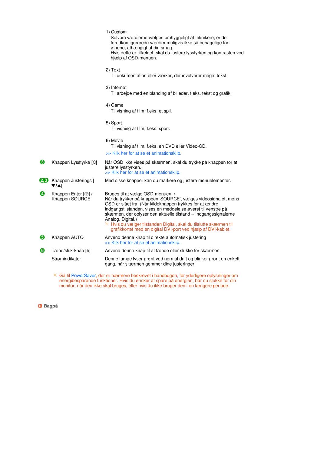 Samsung LS17MEDSBQ/EDC, LS19MEDSBQ/EDC manual Klik her for at se et animationsklip, Bagpå 