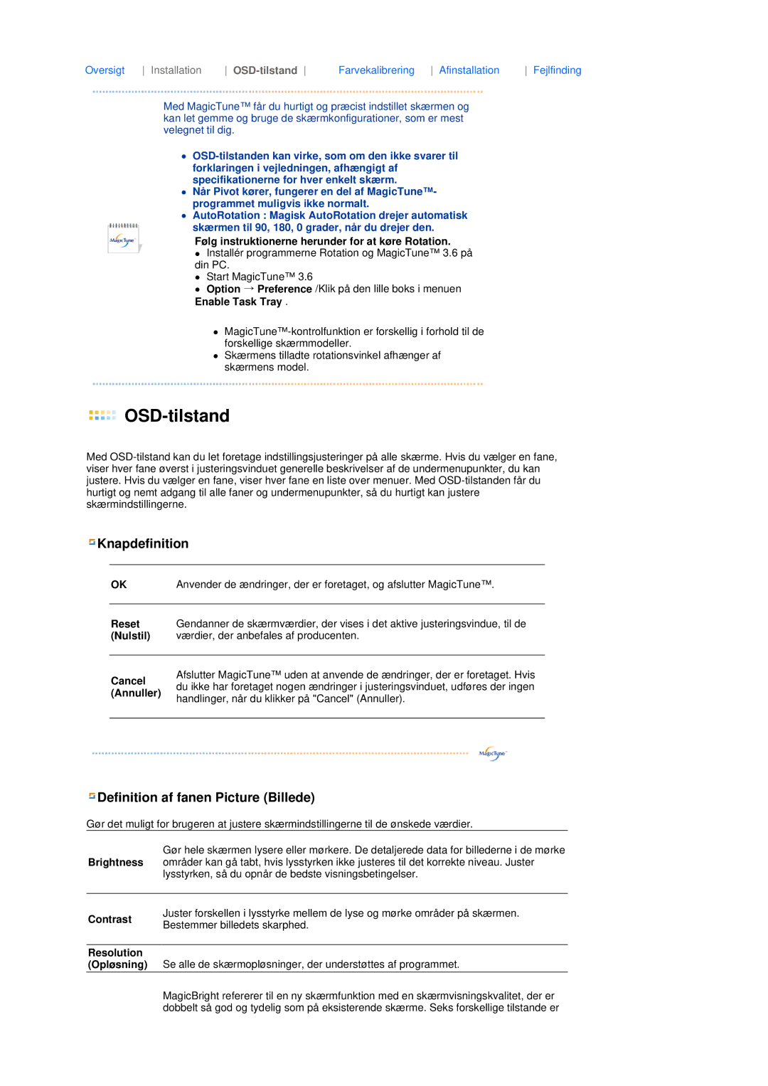 Samsung LS17MEDSBQ/EDC, LS19MEDSBQ/EDC manual OSD-tilstand 