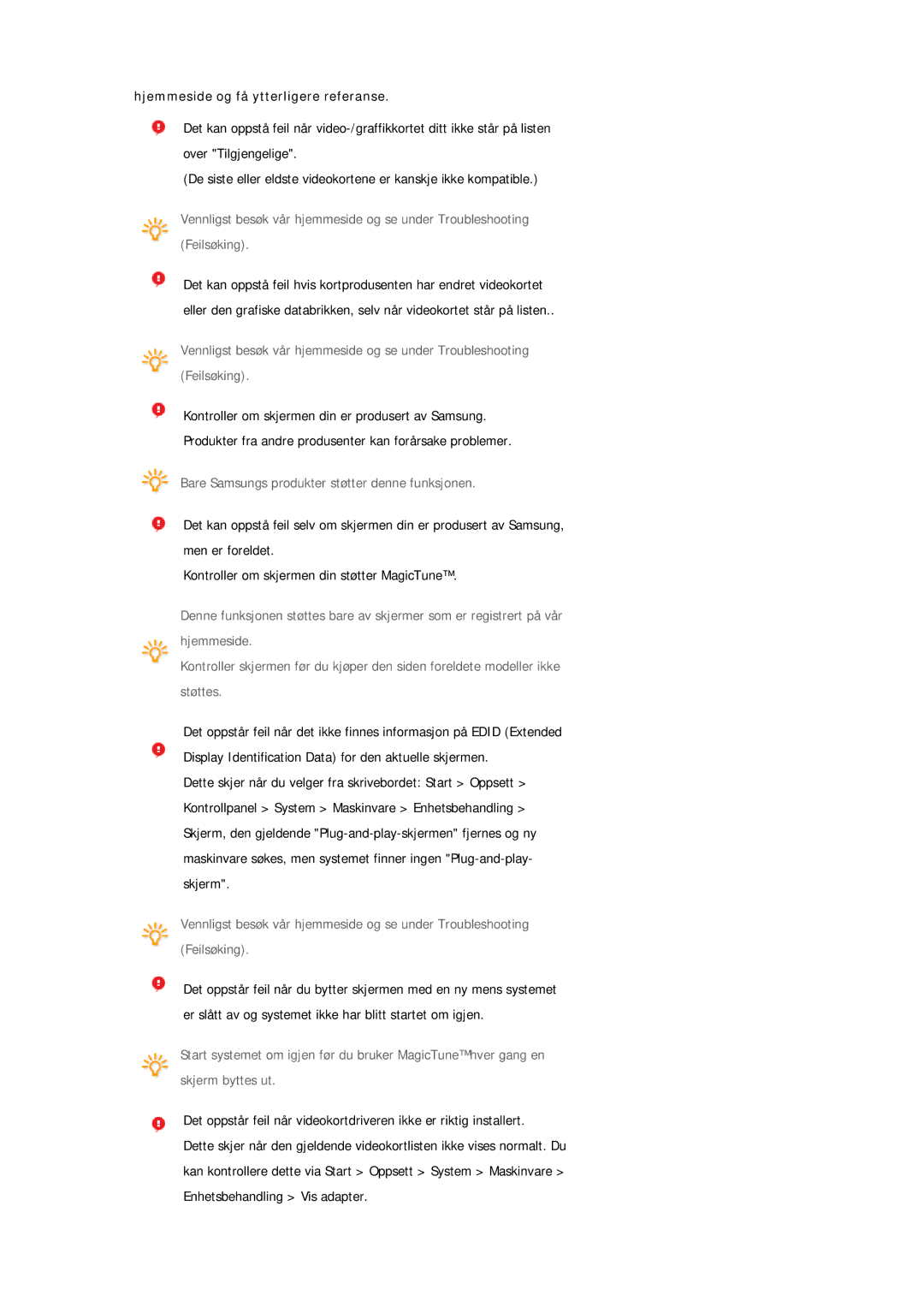 Samsung LS19MEDSBQ/EDC, LS17MEDSBQ/EDC manual Hjemmeside og få ytterligere referanse 