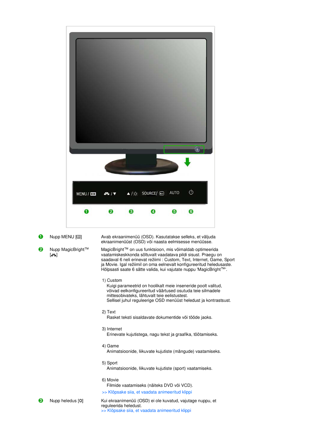 Samsung LS17MEDSBQ/EDC, LS19MEDSBQ/EDC manual Klõpsake siia, et vaadata animeeritud klippi 