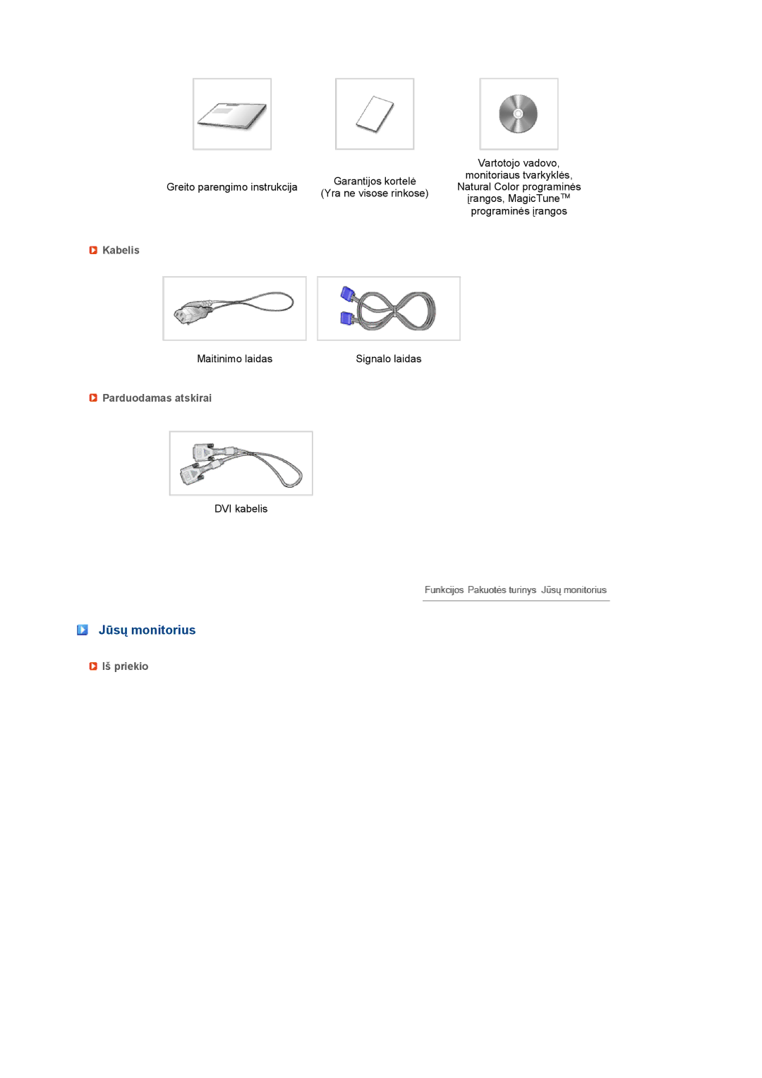 Samsung LS19MEDSBQ/EDC, LS17MEDSBQ/EDC manual Jūsų monitorius 