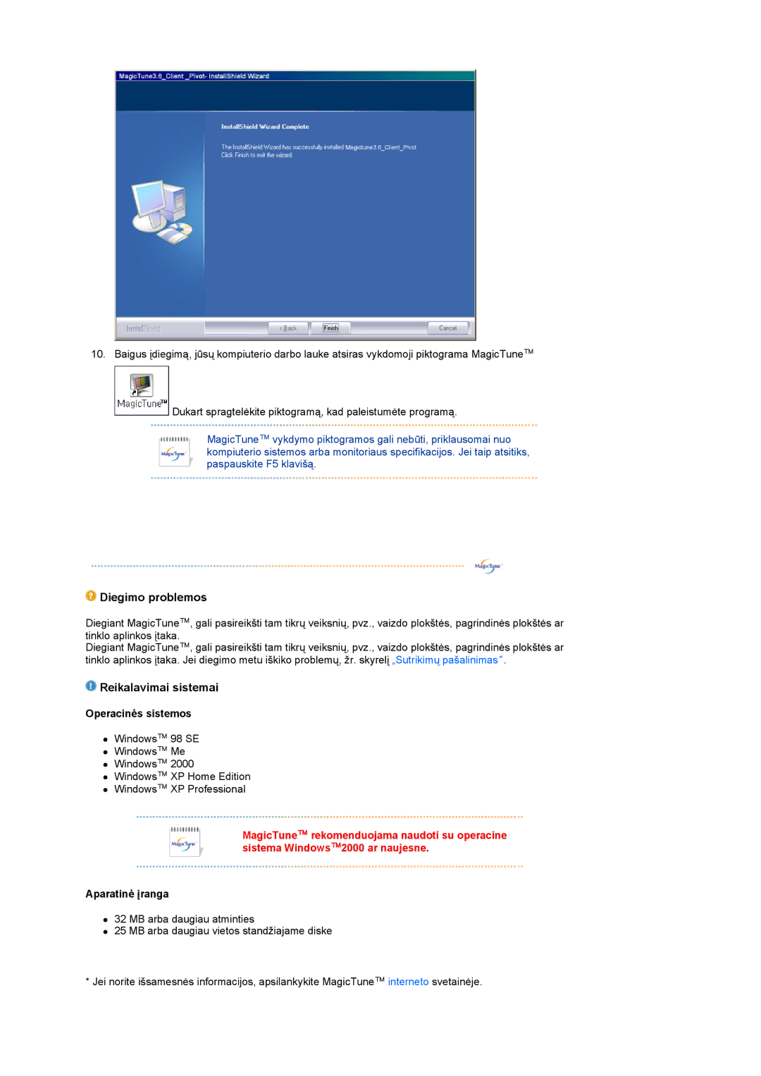 Samsung LS19MEDSBQ/EDC, LS17MEDSBQ/EDC manual Diegimo problemos 