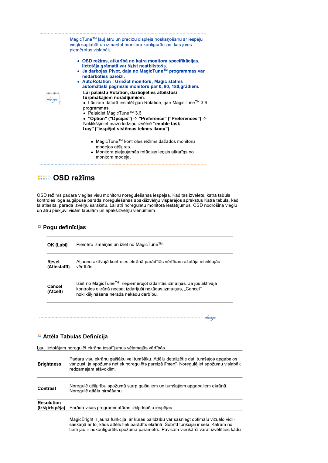 Samsung LS19MEDSBQ/EDC, LS17MEDSBQ/EDC manual OSD režīms 