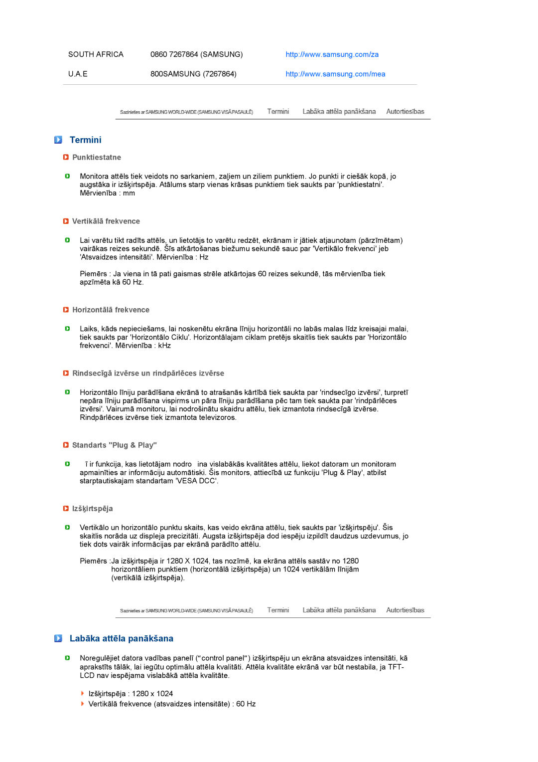 Samsung LS17MEDSBQ/EDC, LS19MEDSBQ/EDC manual Termini, Labāka attēla panākšana 