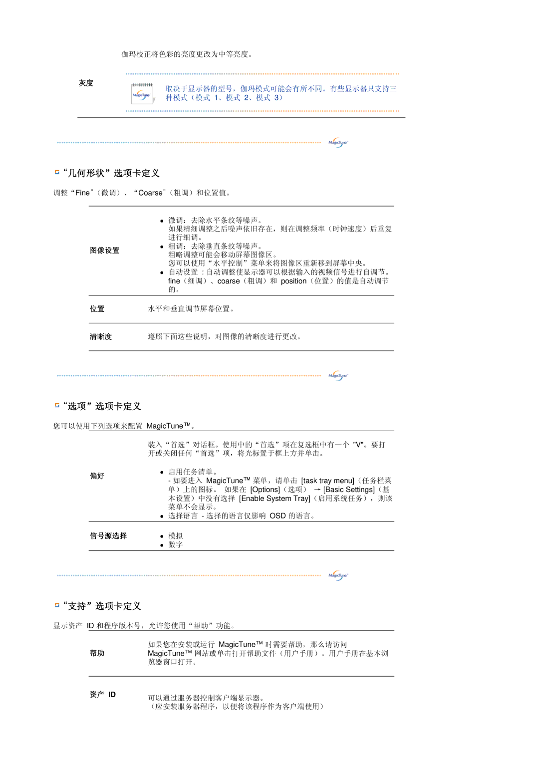 Samsung LS17MEDSBQ/EDC, LS19MEDSBQ/EDC manual 几何形状选项卡定义 