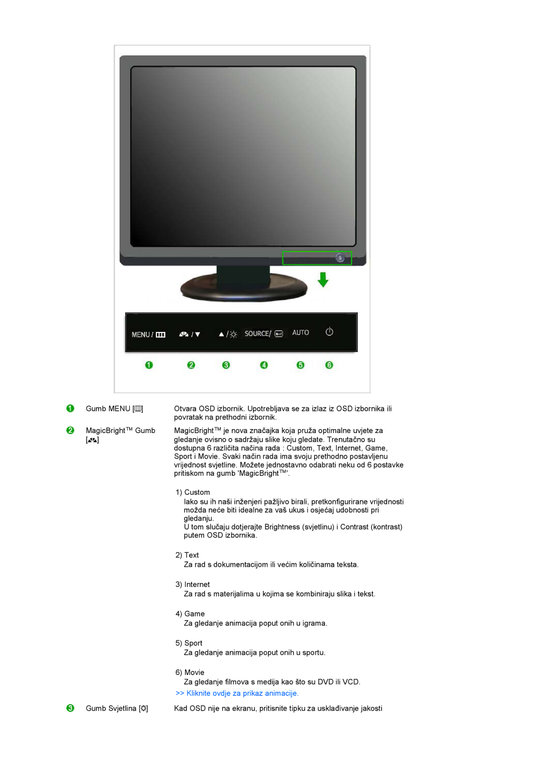 Samsung LS19MEDSBQ/EDC, LS17MEDSBQ/EDC manual Kliknite ovdje za prikaz animacije 