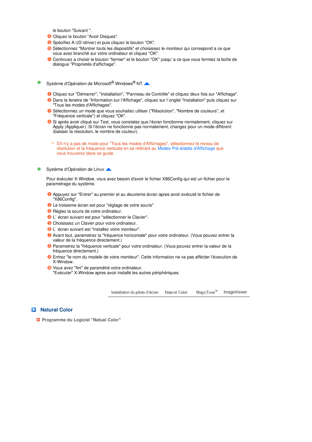 Samsung LS19MEPSFV/EDC manual Natural Color, Programme du Logiciel Natual Color 