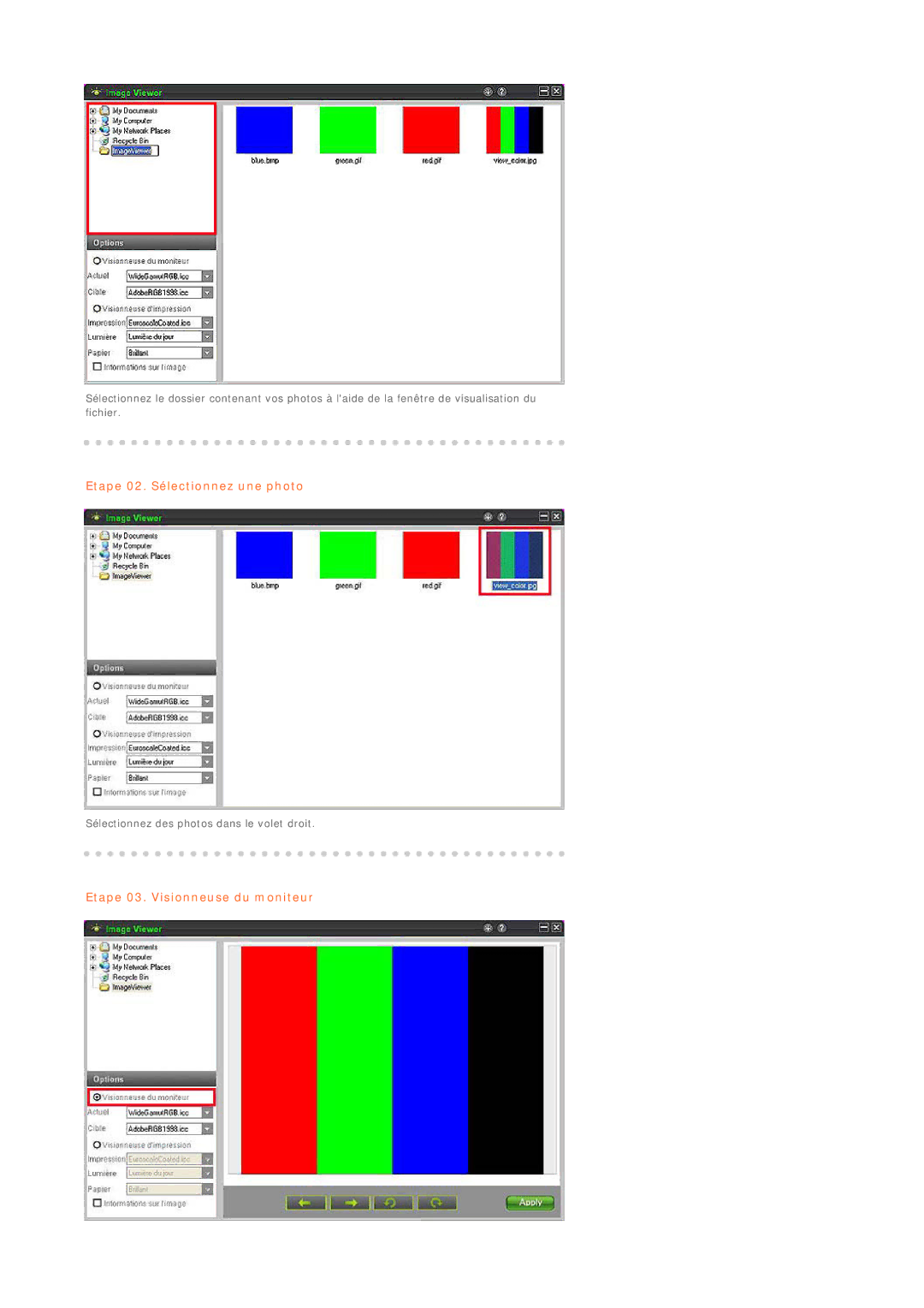 Samsung LS19MEPSFV/EDC manual Etape 02. Sélectionnez une photo 