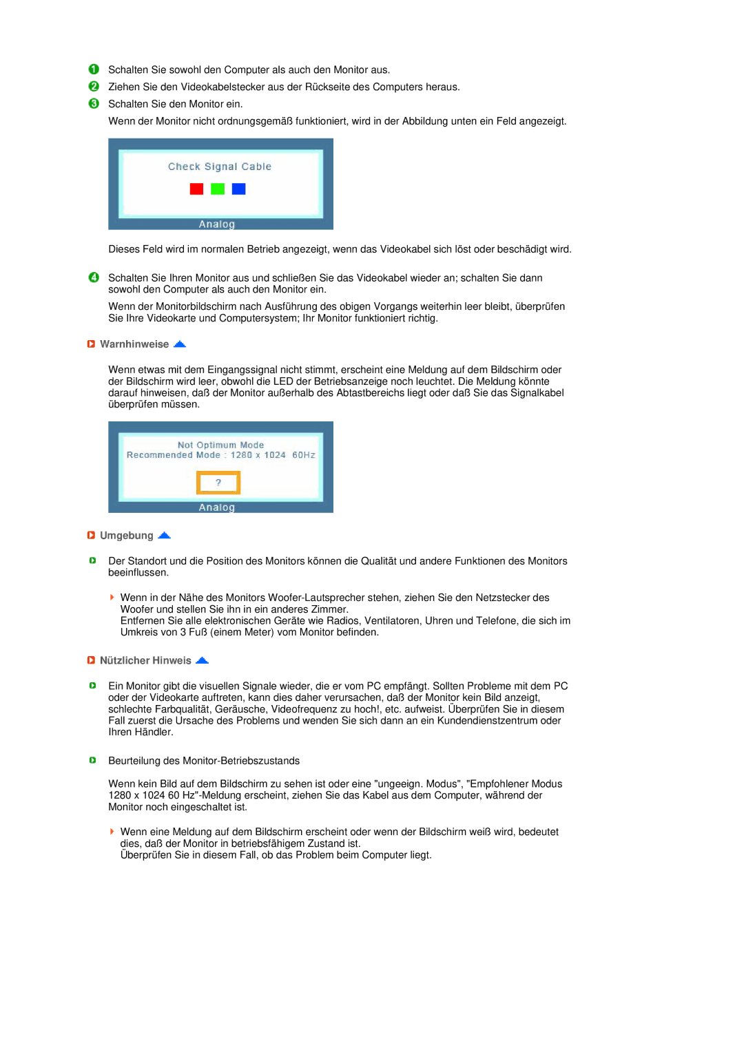 Samsung LS19MEPSFV/EDC manual Warnhinweise, Umgebung, Nützlicher Hinweis 