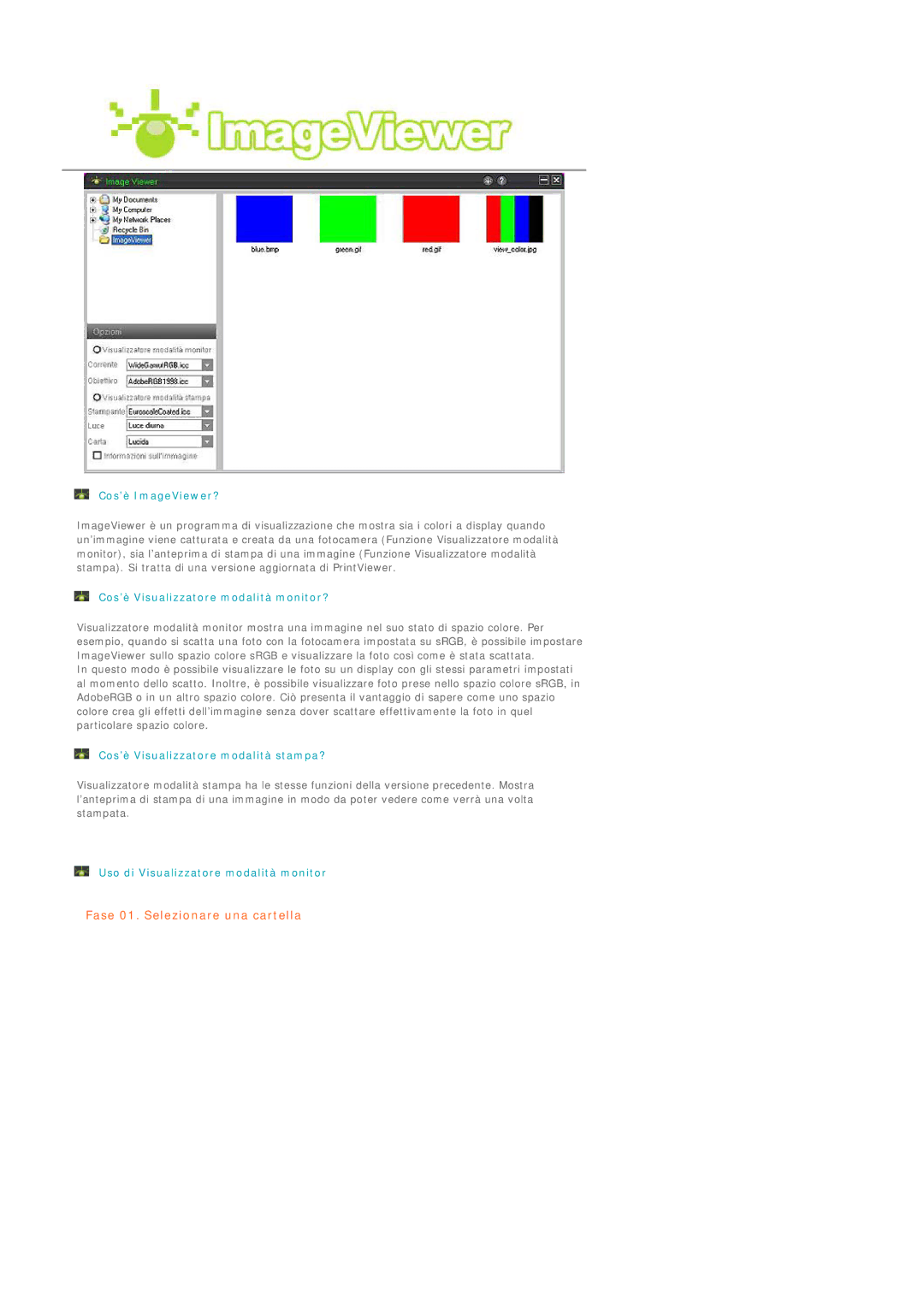 Samsung LS19MEPSFV/EDC manual Fase 01. Selezionare una cartella 