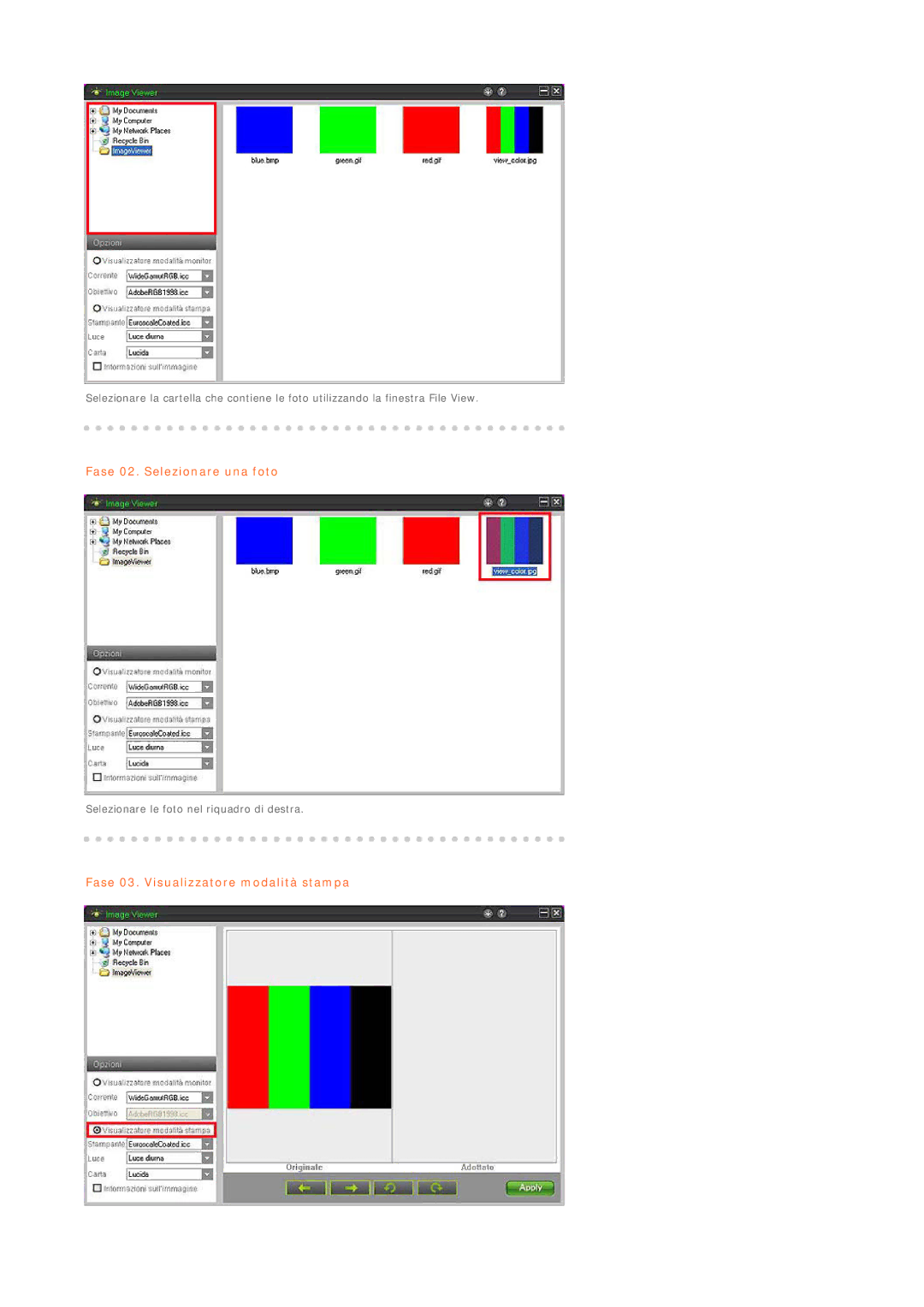 Samsung LS19MEPSFV/EDC manual Fase 03. Visualizzatore modalità stampa 