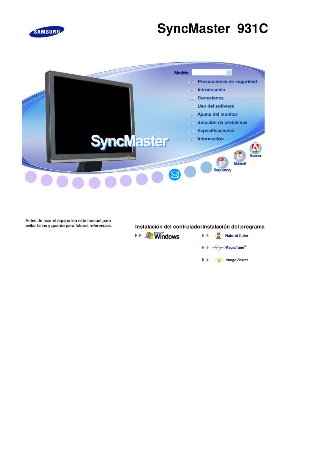 Samsung LS19MEPSFV/EDC manual SyncMaster 931C 