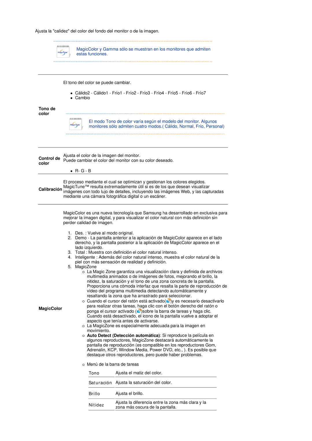 Samsung LS19MEPSFV/EDC manual Tono 