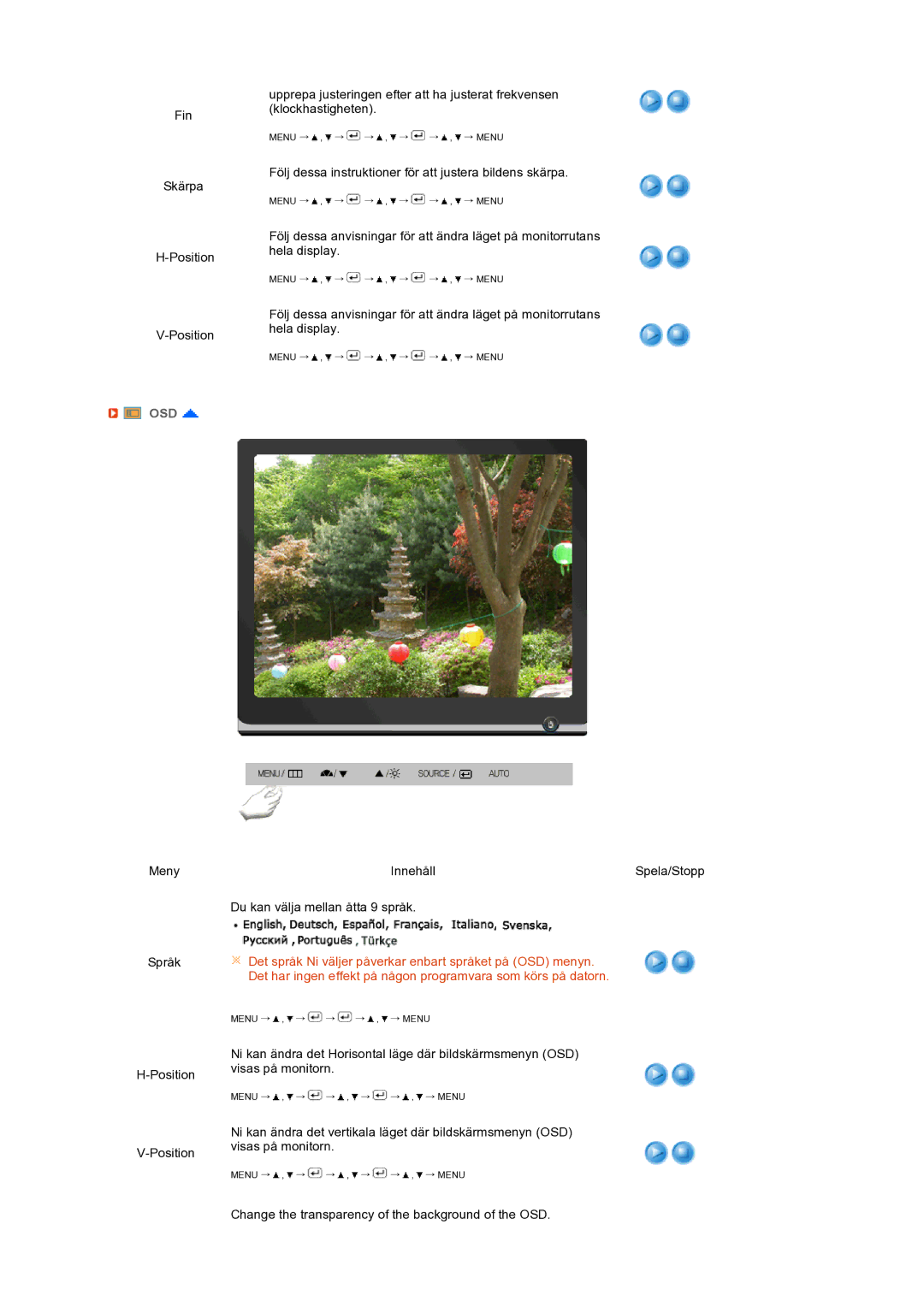 Samsung LS19MEPSFV/EDC manual Osd 