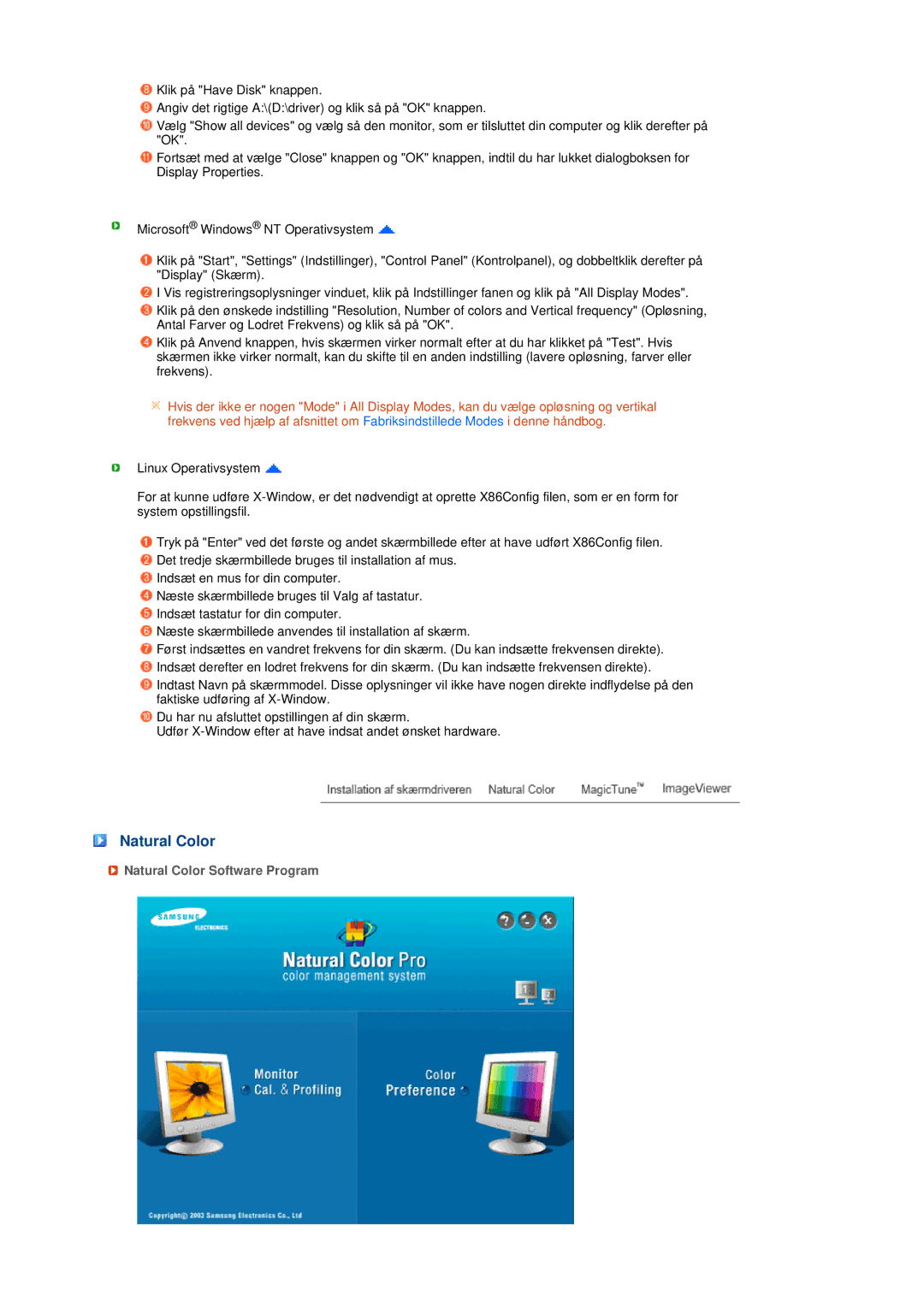 Samsung LS19MEPSFV/EDC manual Natural Color Software Program 