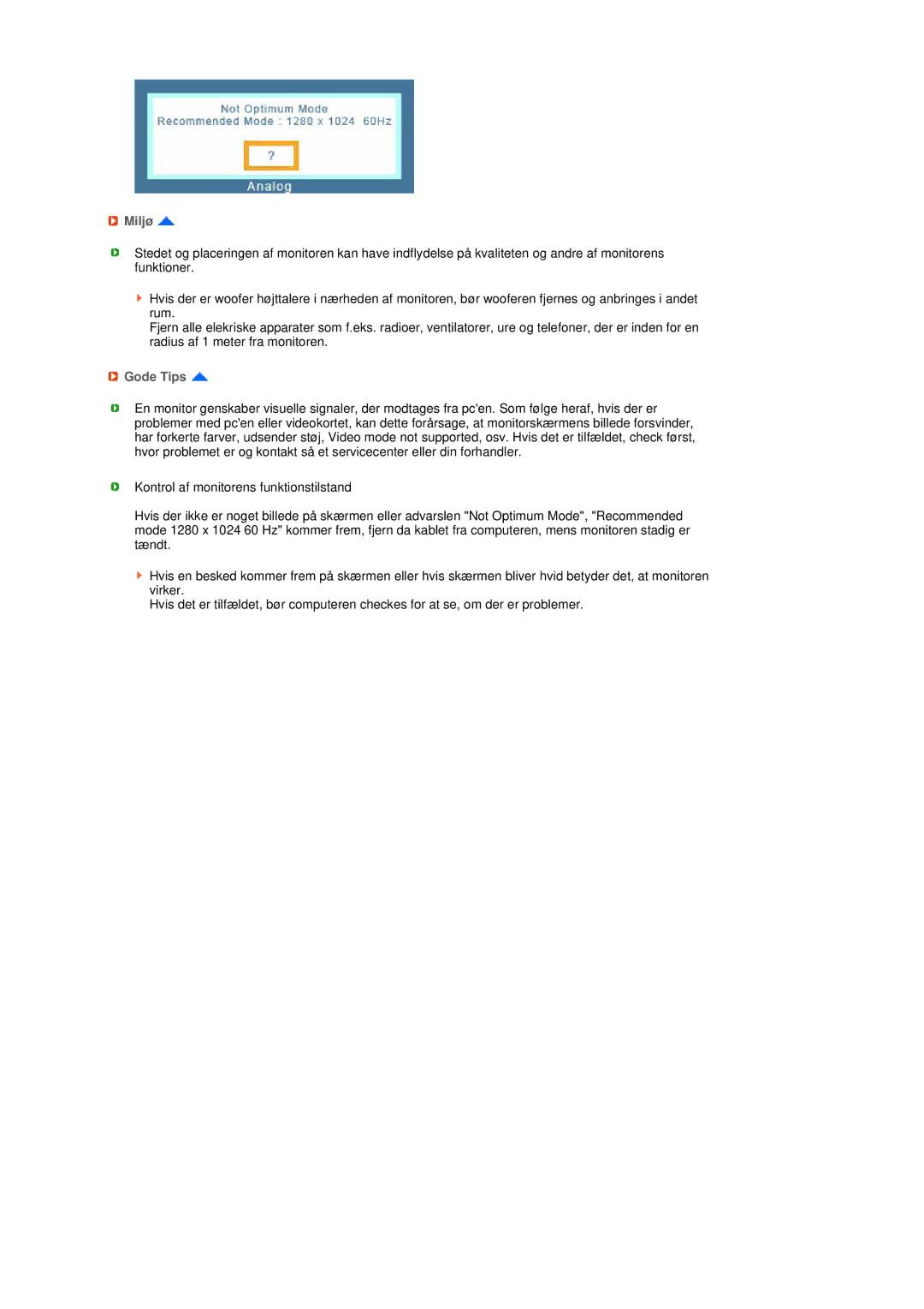 Samsung LS19MEPSFV/EDC manual Miljø, Gode Tips 