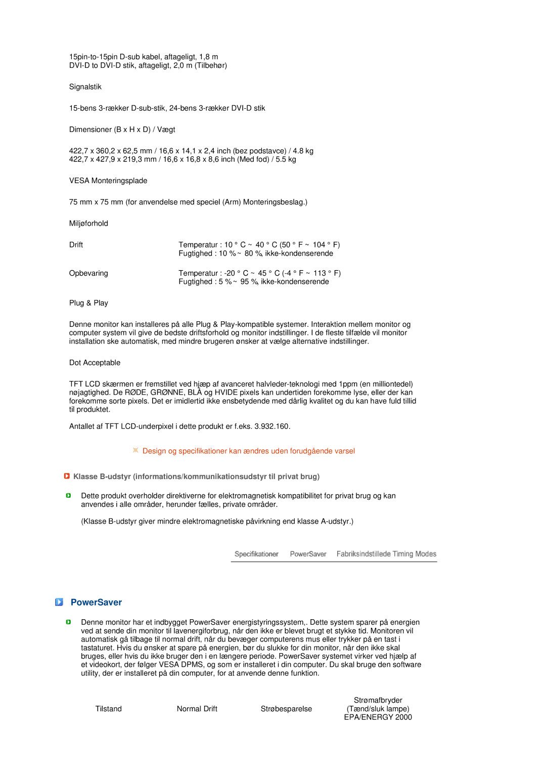 Samsung LS19MEPSFV/EDC manual PowerSaver, Epa/Energy 