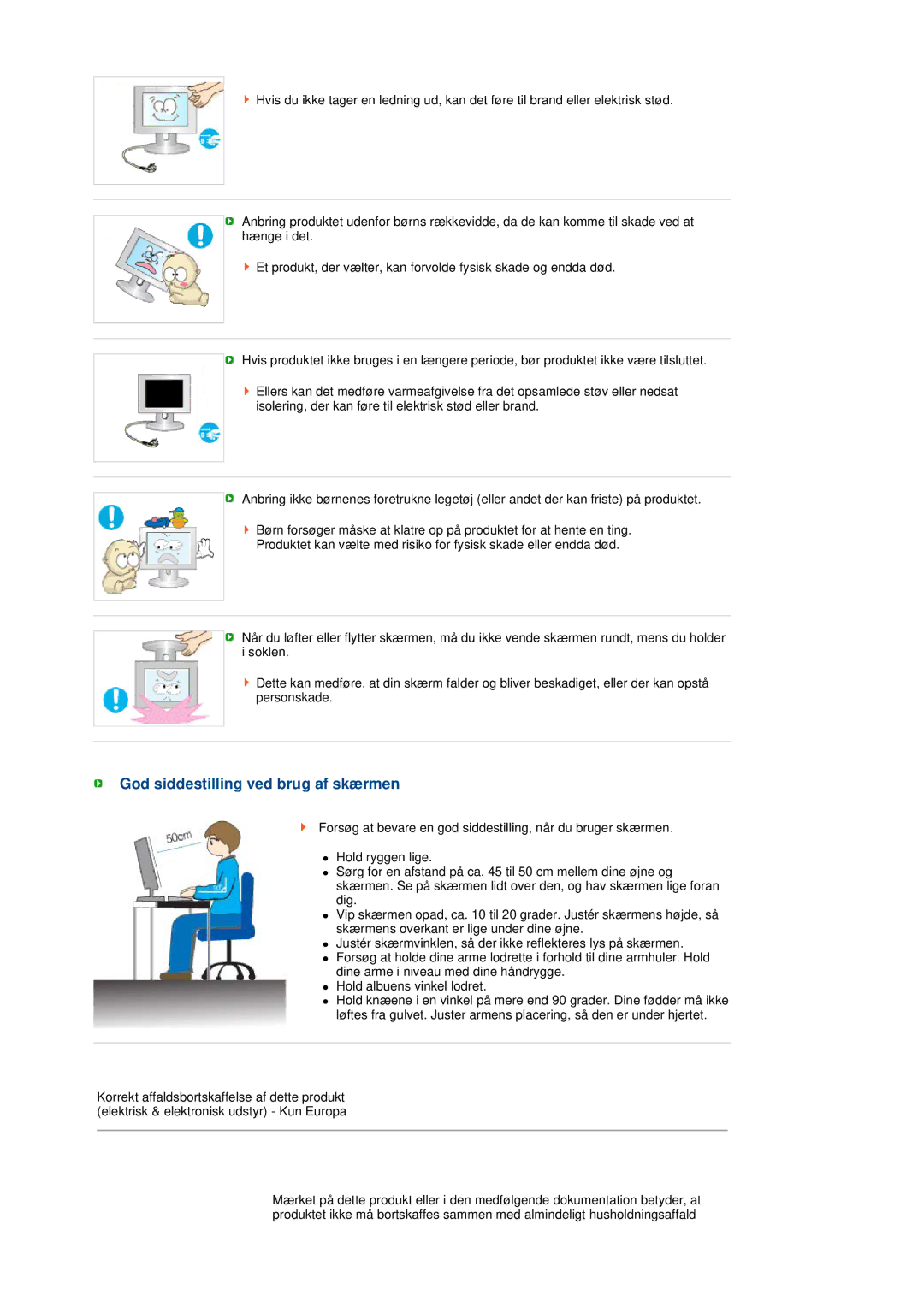 Samsung LS19MEPSFV/EDC manual God siddestilling ved brug af skærmen 