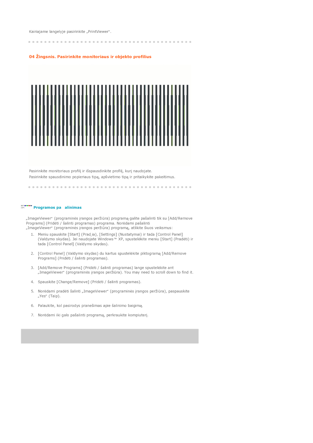 Samsung LS19MEPSFV/EDC manual Programos pa alinimas 