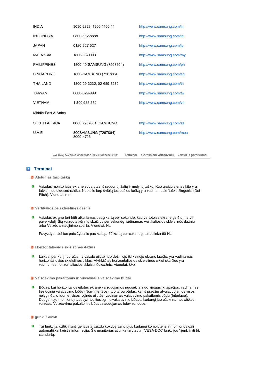 Samsung LS19MEPSFV/EDC manual Terminai 