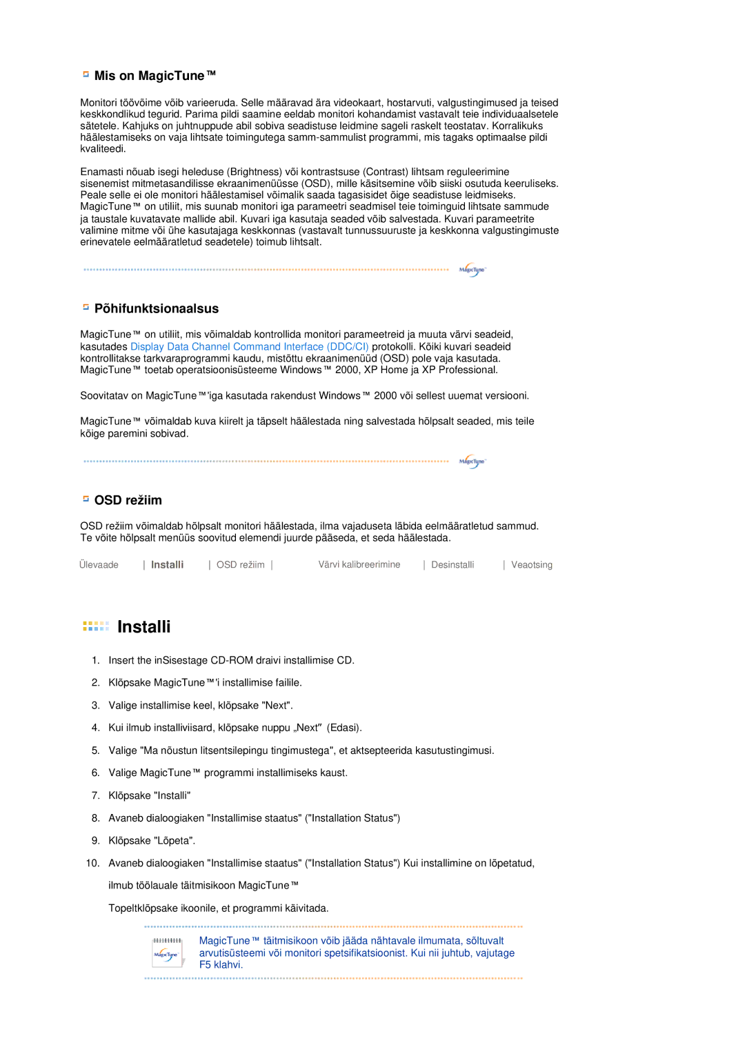 Samsung LS19MEPSFV/EDC manual Installi 