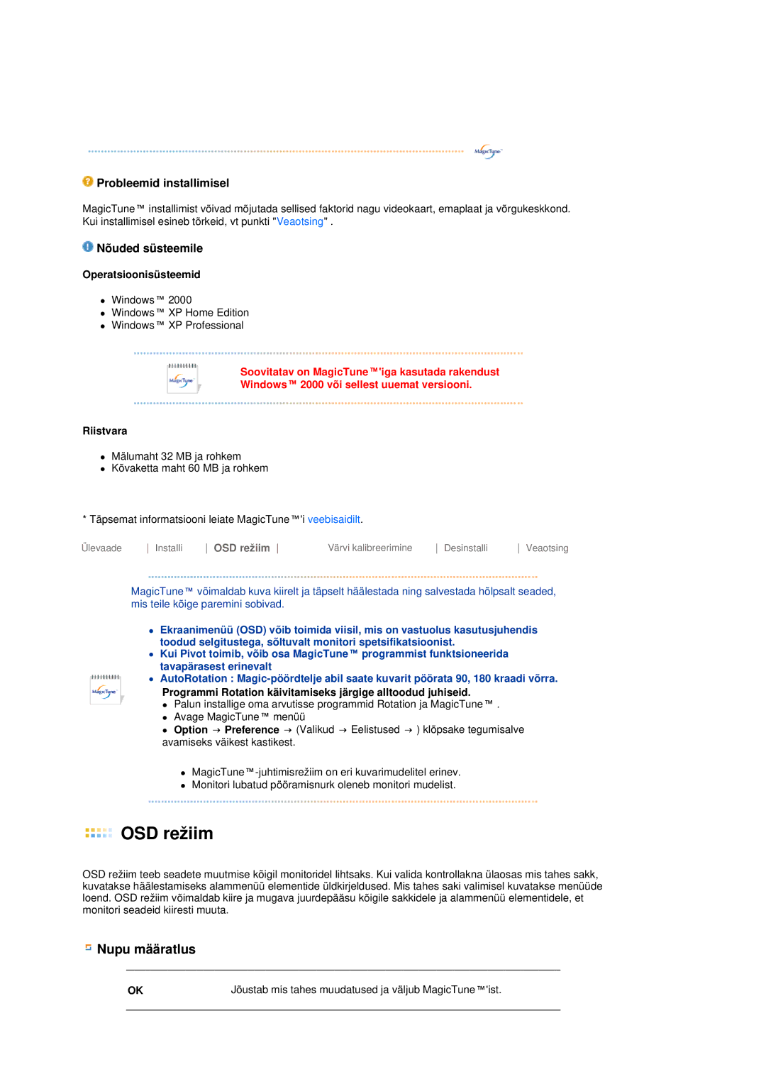 Samsung LS19MEPSFV/EDC manual OSD režiim 