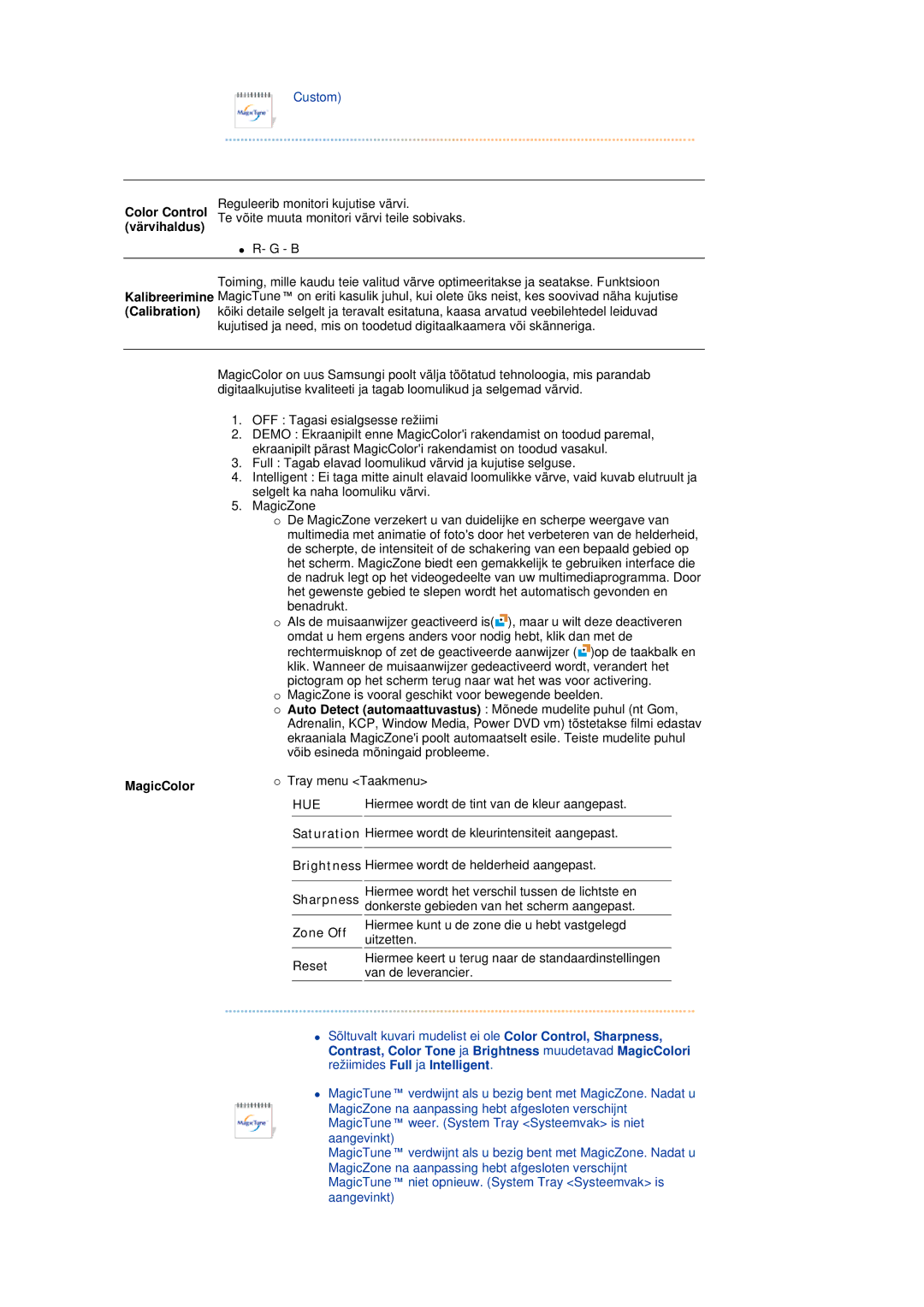 Samsung LS19MEPSFV/EDC manual Hue 