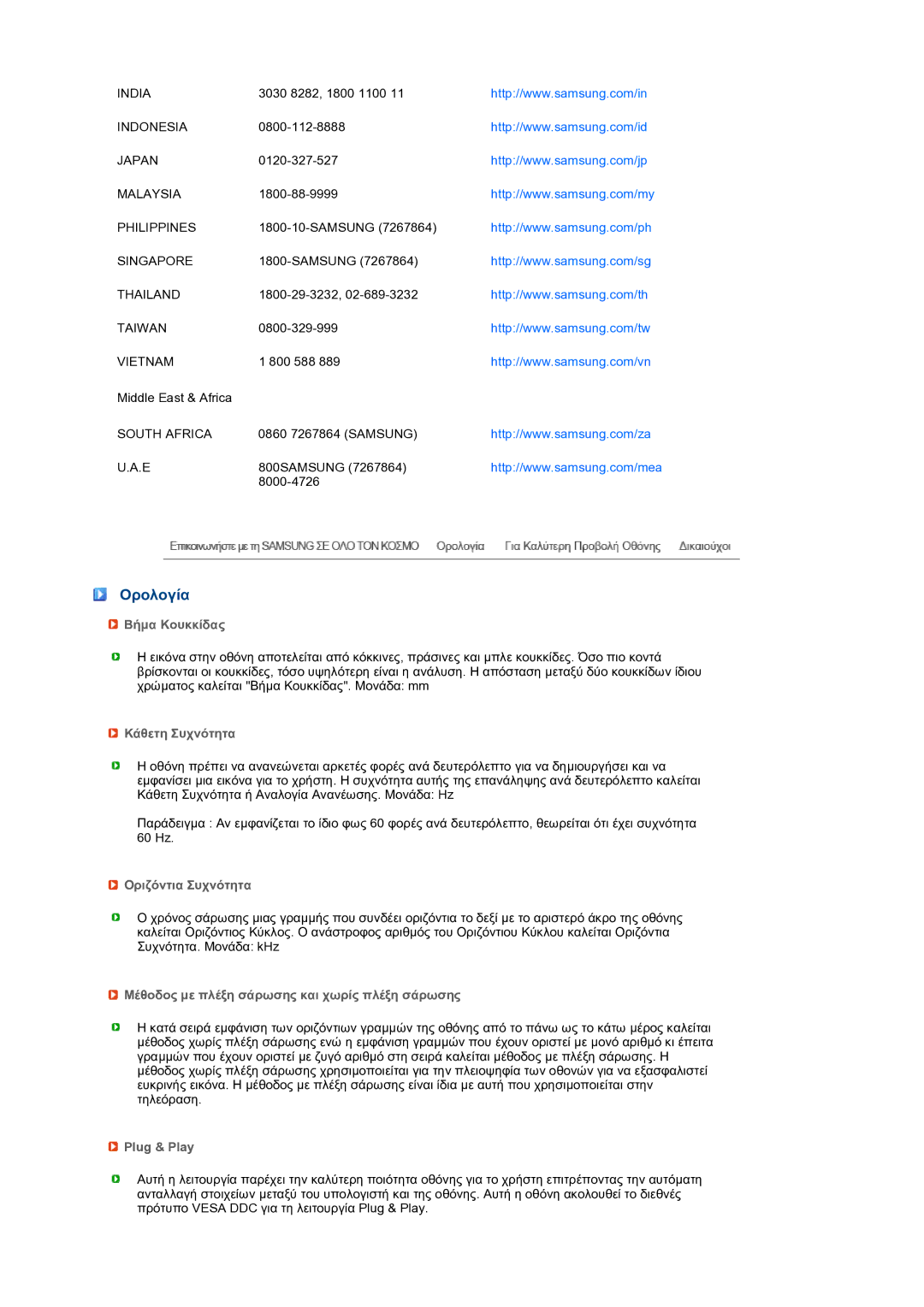 Samsung LS19MEPSFV/EDC manual Ορολογία 