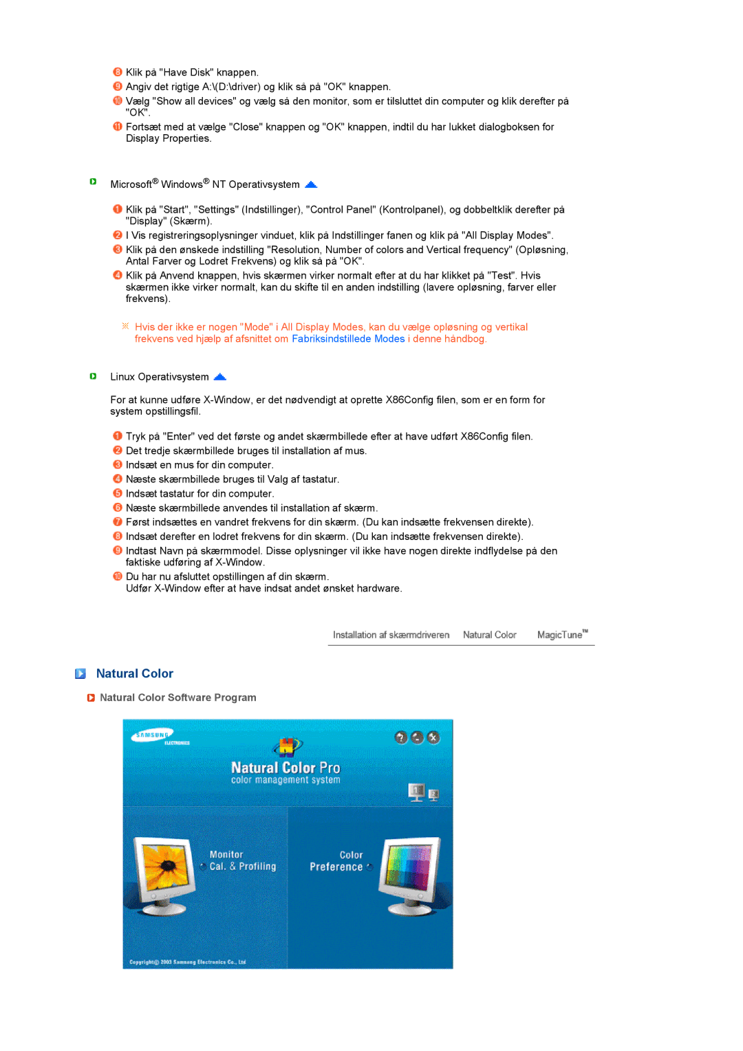 Samsung LS19MEWSFV/EDC manual Natural Color Software Program 