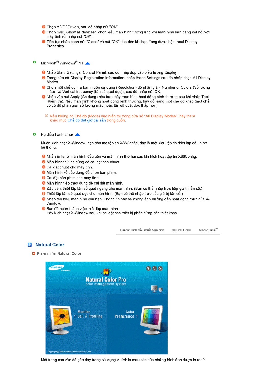 Samsung LS19MEWSFV/XSV, LS19MEWSFV/XSA, LS19MEWSFVMXSV manual Phần mềm Natural Color 