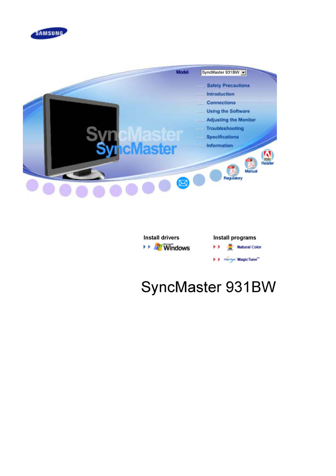 Samsung LS19PFWDFV/EDC manual SyncMaster 961BW 