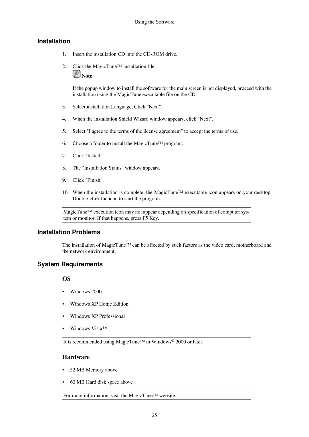 Samsung LS19MEXSFU/EDC manual Installation Problems, System Requirements 