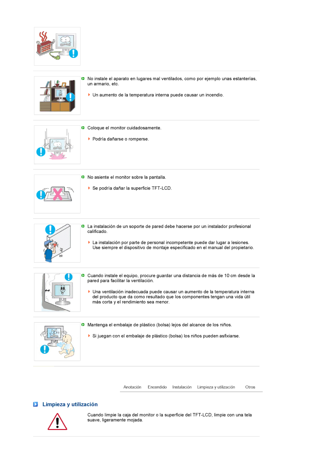 Samsung LS19MEXSFV/EDC manual Limpieza y utilización 