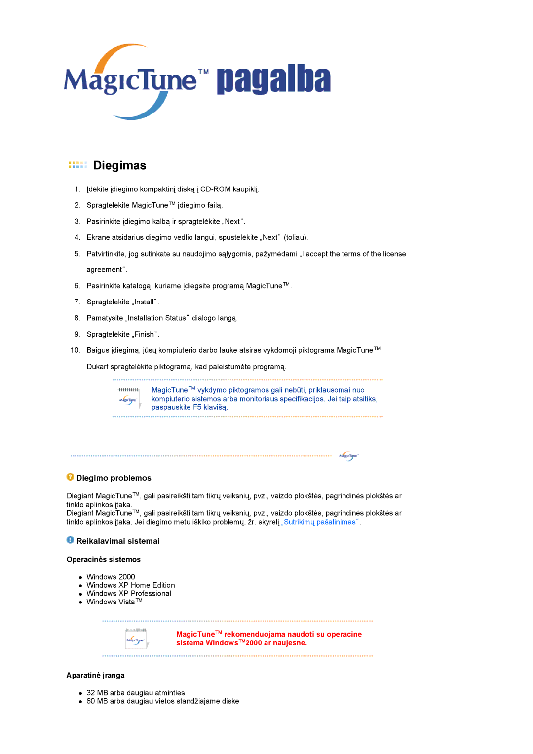 Samsung LS19MEXSFV/EDC manual Diegimas 