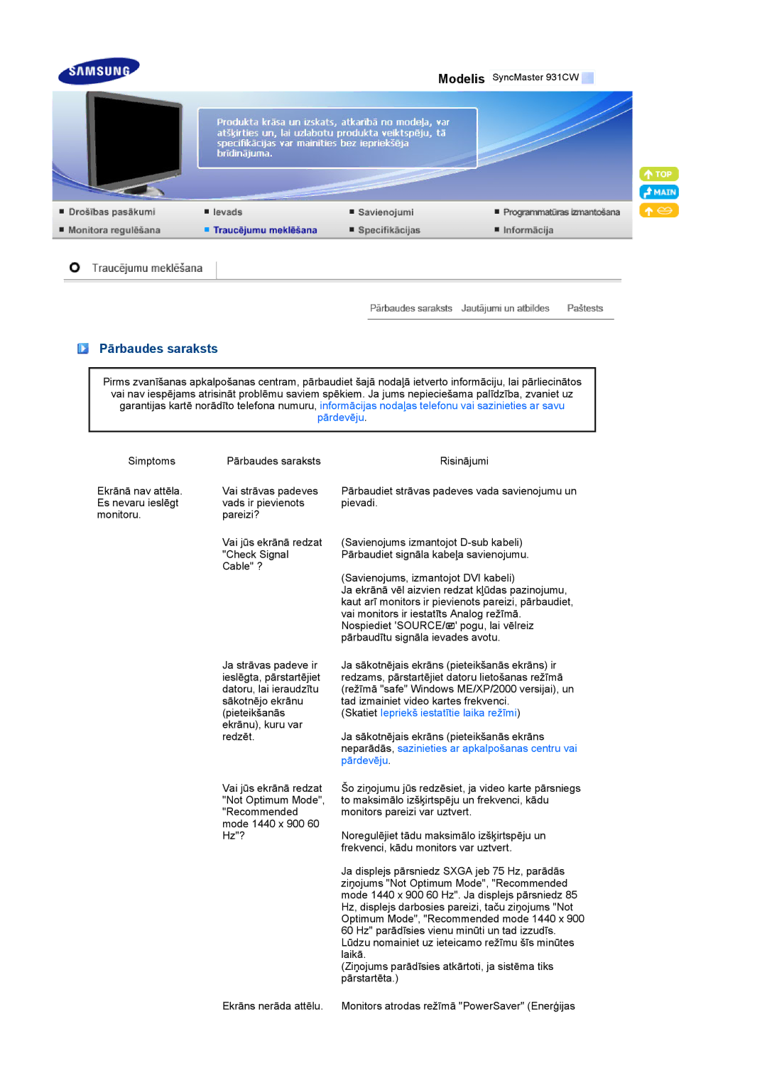 Samsung LS19MEXSFV/EDC manual Pārbaudes saraksts, Pārdevēju 