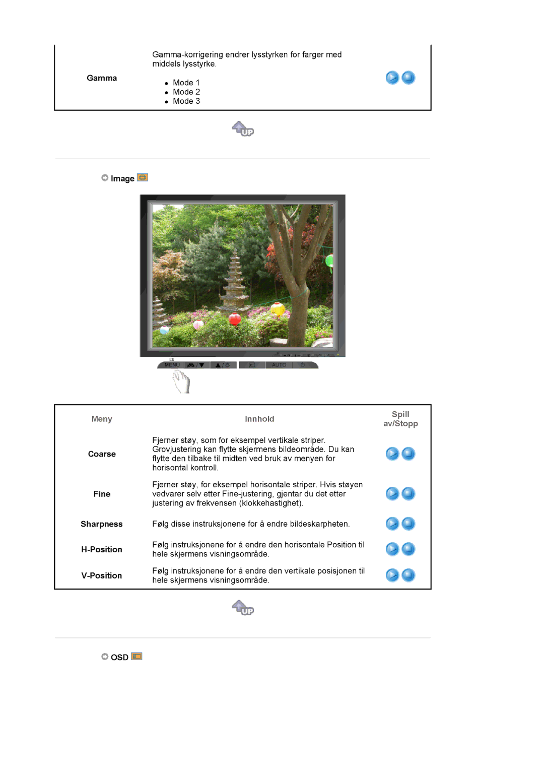 Samsung LS19MJAKSZ/EDC manual Gamma, Image, Coarse Fine Sharpness Position, Osd 