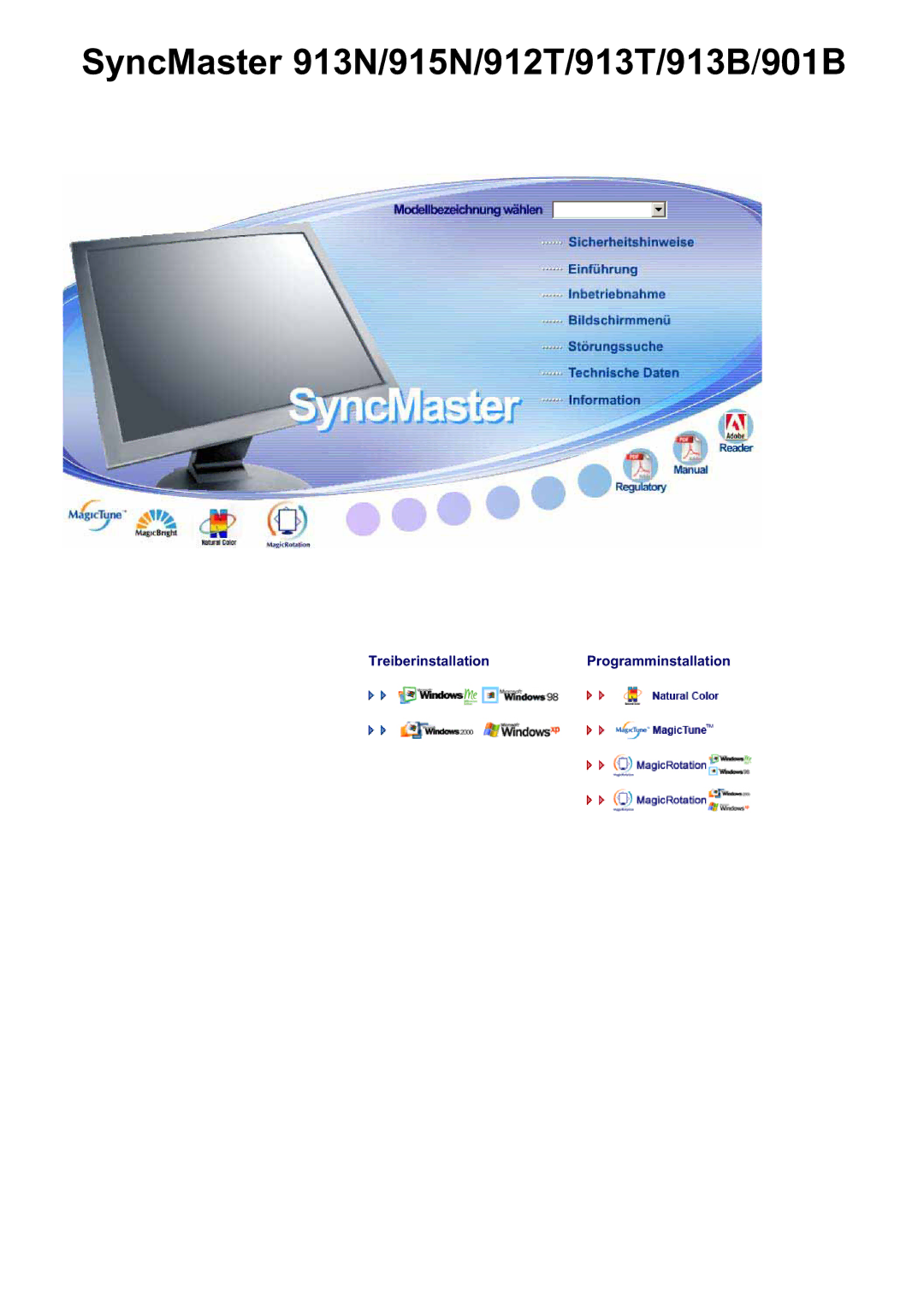 Samsung MJ19ESTSB/EDC, LS19MJQKSQ/EDC, MJ19ESKSB/EDC manual SyncMaster 913N/915N/912T/913T/913B/901B 