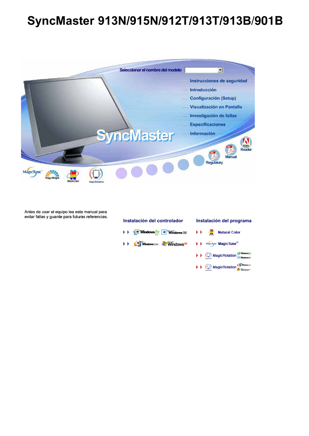 Samsung MJ19ESTSB/EDC, LS19MJQKSQ/EDC, MJ19ESKSB/EDC manual SyncMaster 913N/915N/912T/913T/913B/901B 