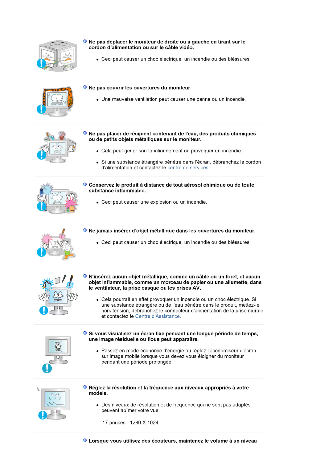 Samsung LS19MJQTSQ/EDC manual Ne pas couvrir les ouvertures du moniteur 